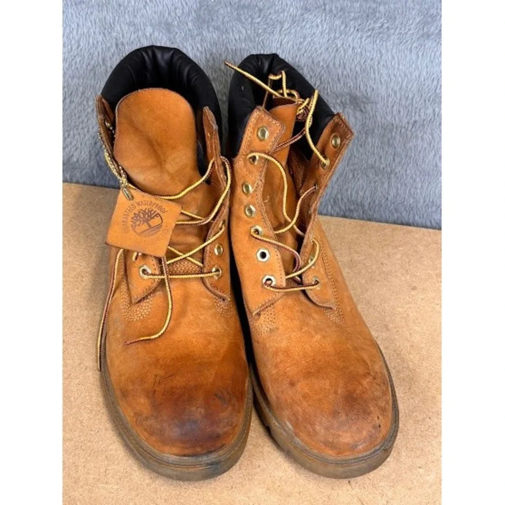 Timberland Mens 6 Inch Premium Waterproof Boots Wheat Nubuck‎ 18094 Size 10.5 M